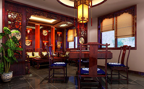 睢县古典中式风格茶楼包间设计装修效果图